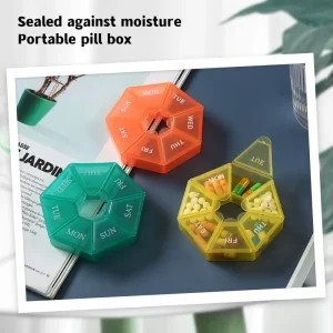 1pcs Mini Small Portable Travel Pill Dispenser Box Cases Container Organizer Storage Tablets 7 Days Grids Medicine Multifunction